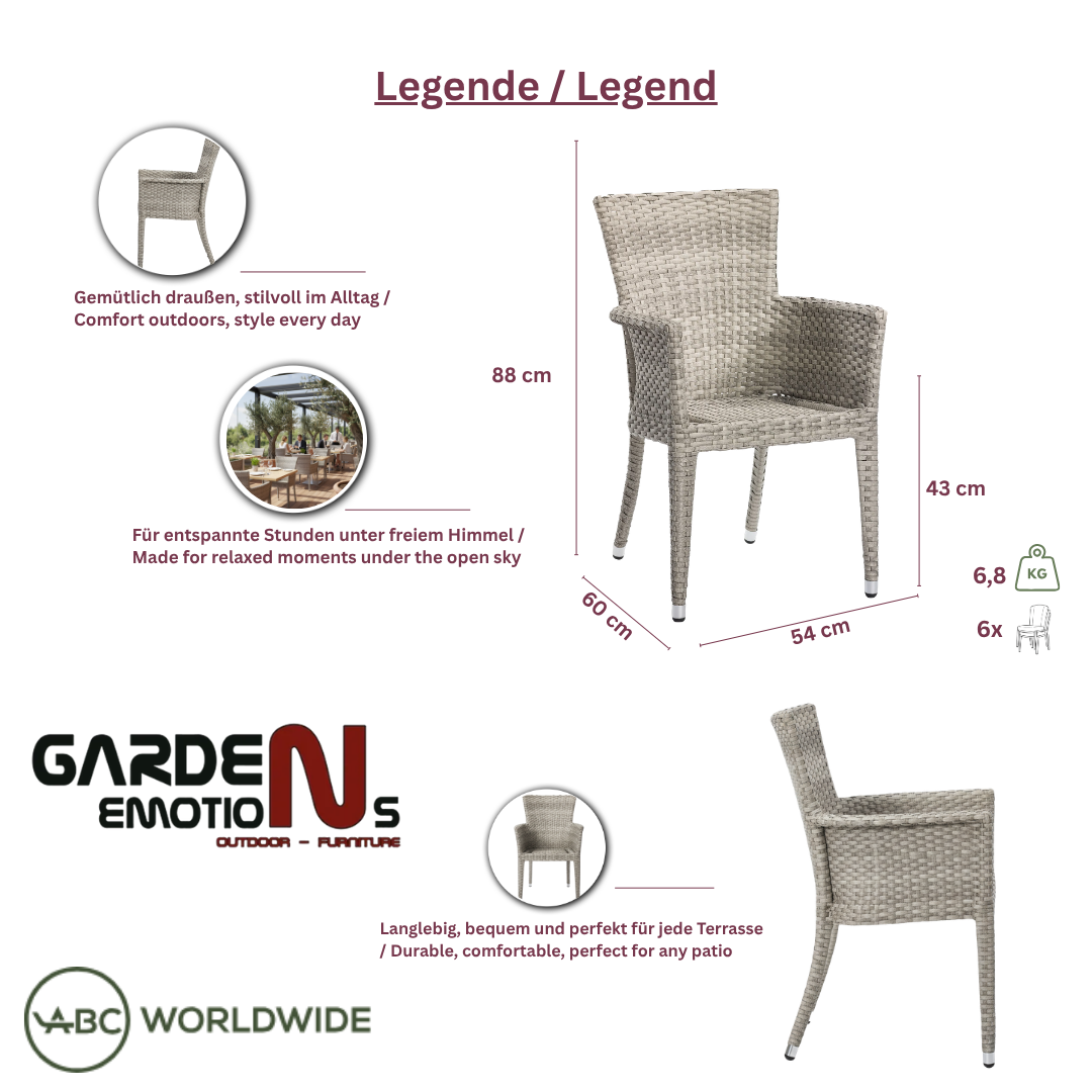 Tuinstoel Neptun Ash
