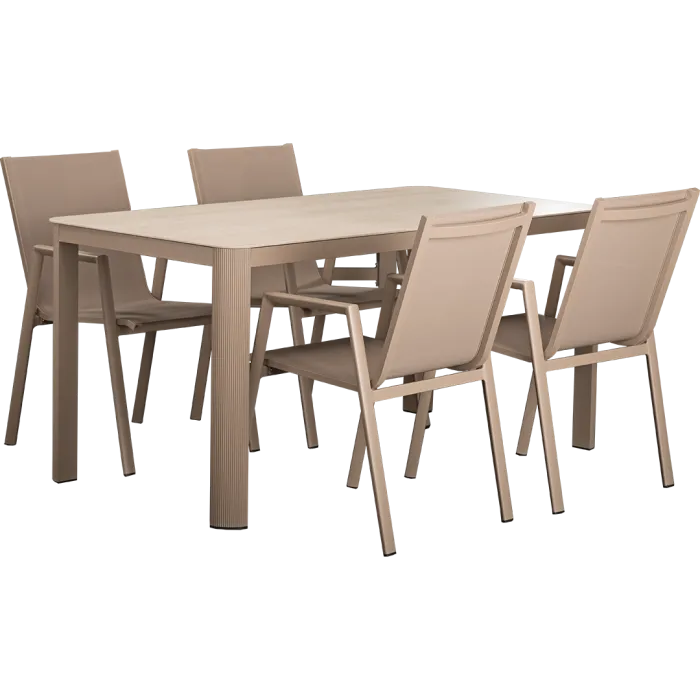 Loungeset Vesta – 4 Stühle & 1 Tisch