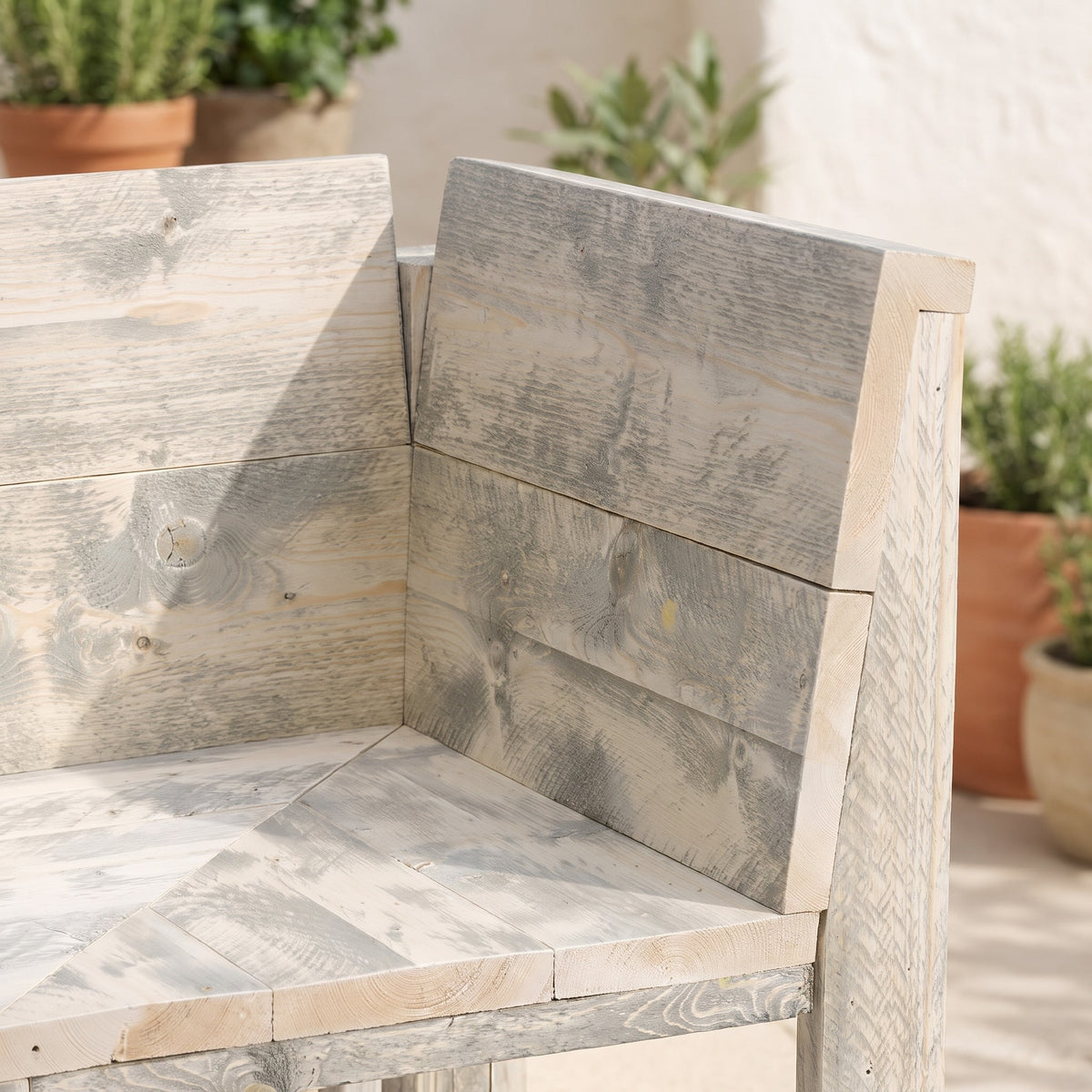 Bauholz Loungemodul 2 – Detailansicht Material