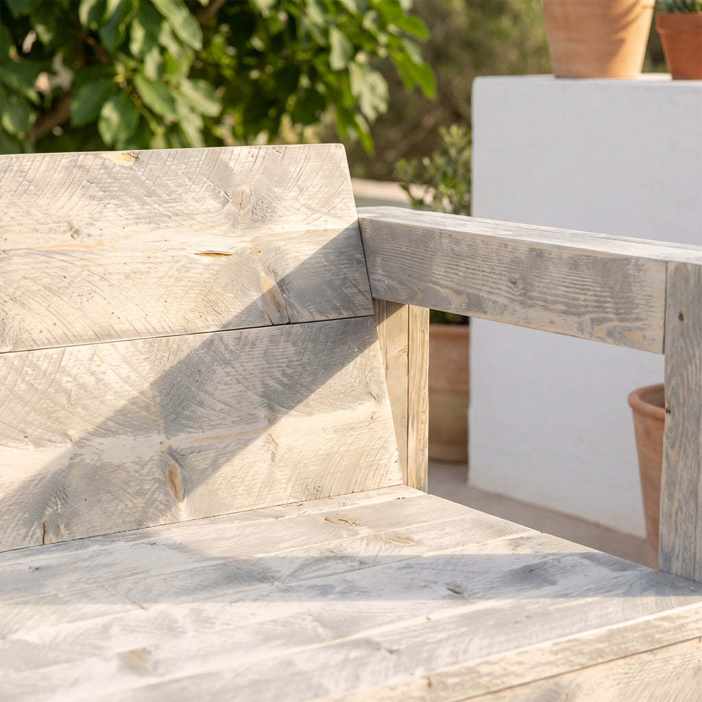 Bauholz Loungemodul 3 – Detailansicht Material