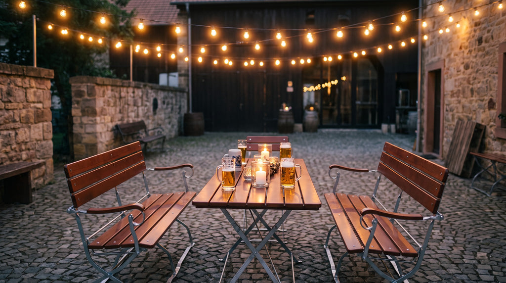 Biergartenbank Kempten AL – Einsatzbeispiel am Abend