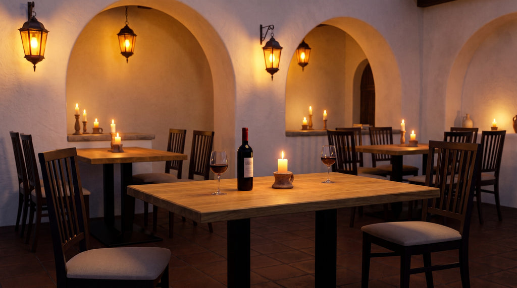 Restaurantstuhl Dorina – Einsatzbeispiel am Abend