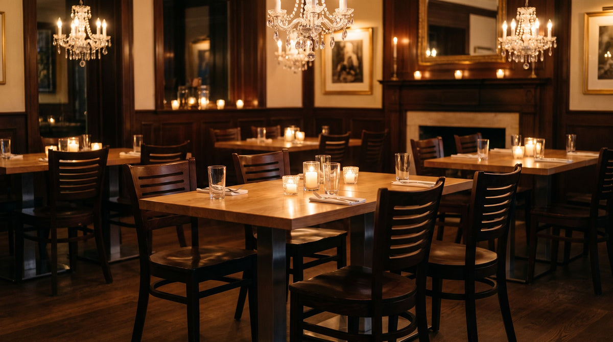 Restaurantstuhl Emma H – Einsatzbeispiel am Abend