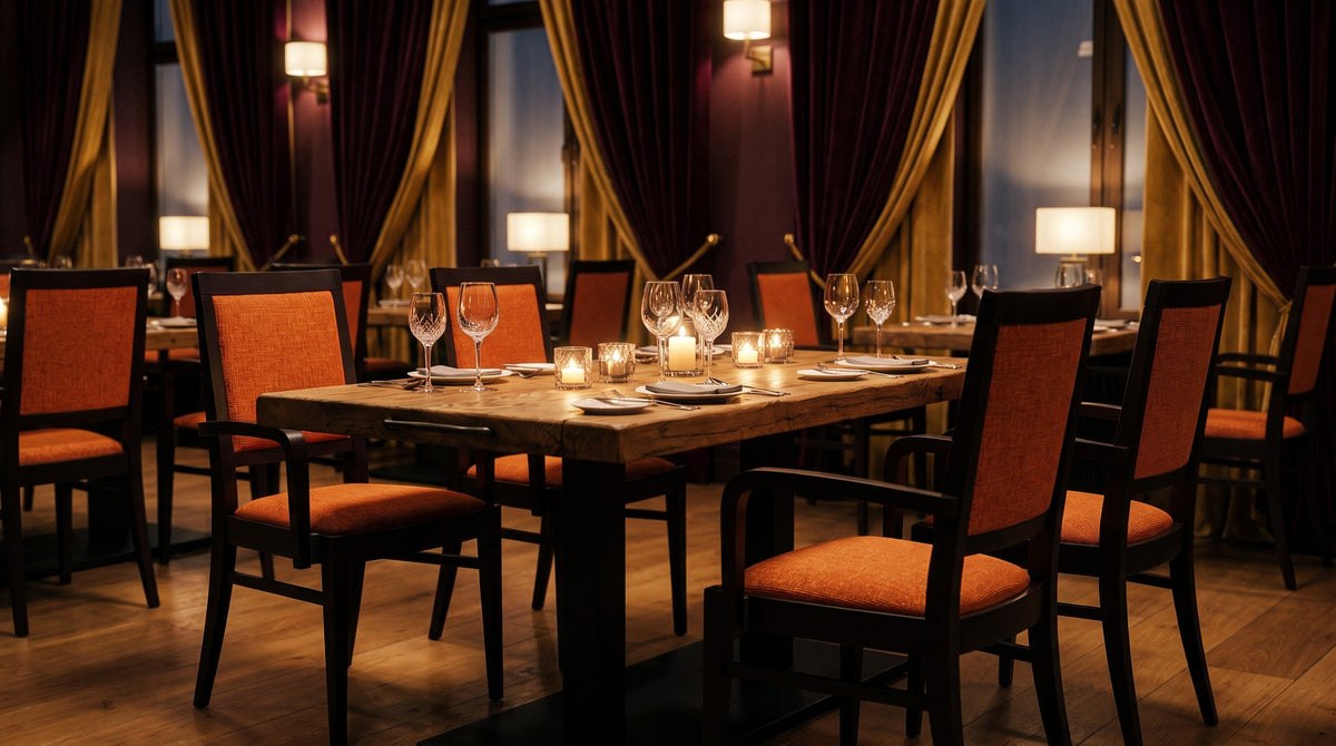 Restaurantstuhl Finola AL – Einsatzbeispiel am Abend