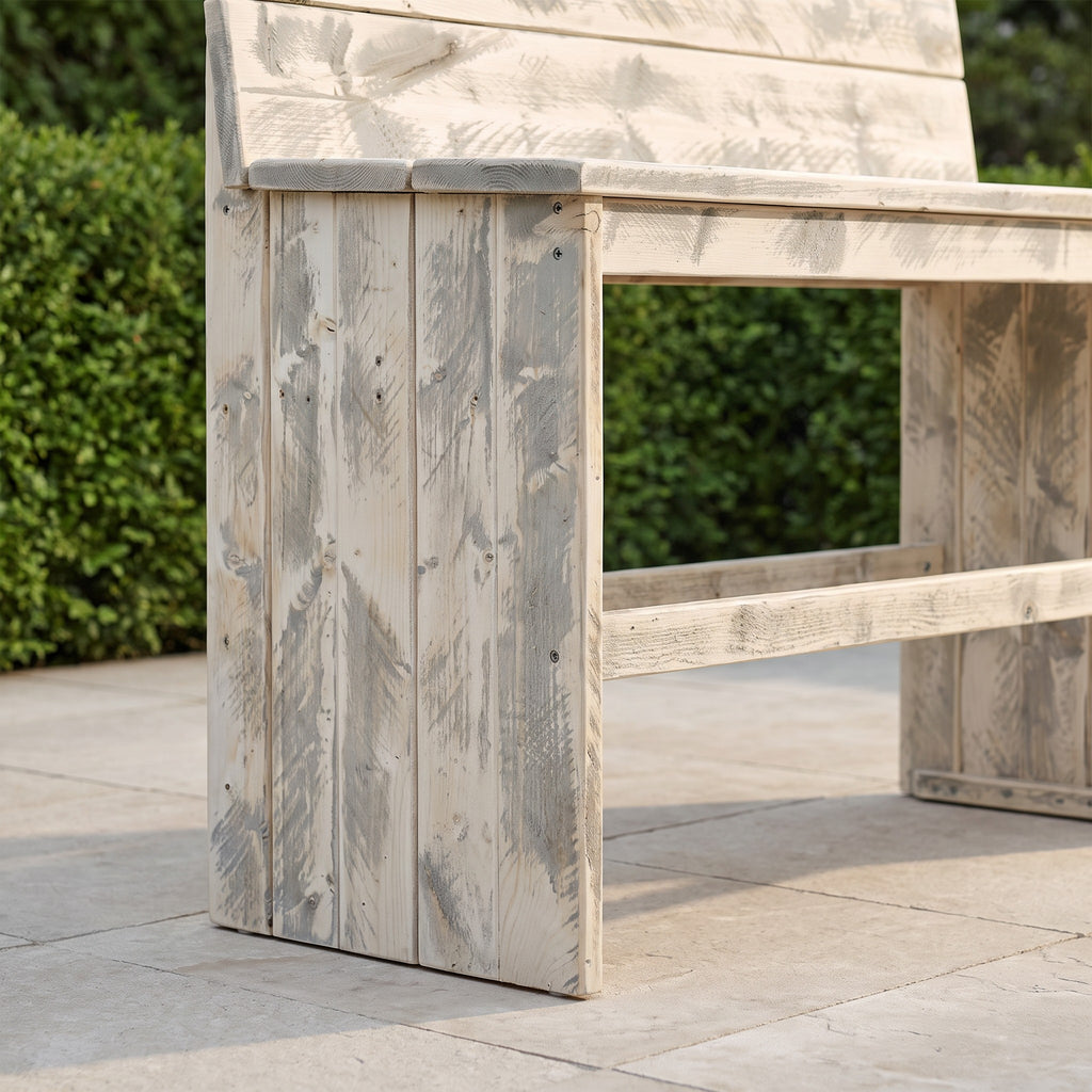 Bauholz Hochbank 1 – Detailansicht Gestell