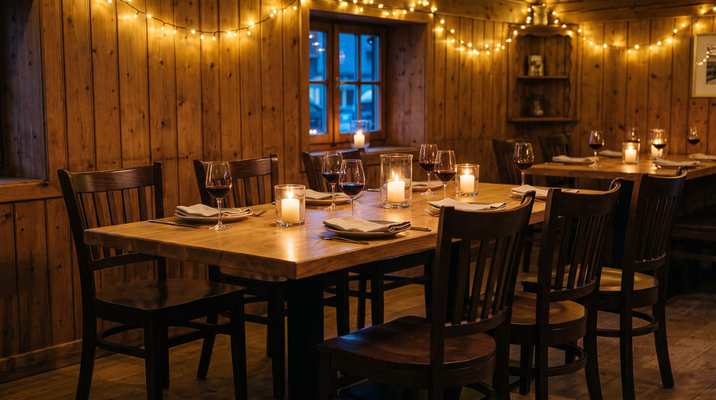 Restaurantstuhl Laura H – Einsatzbeispiel am Abend