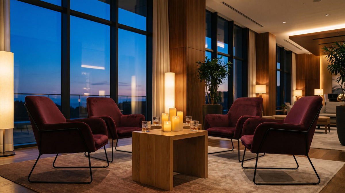 Loungesessel Fairfield – Einsatzbeispiel am Abend