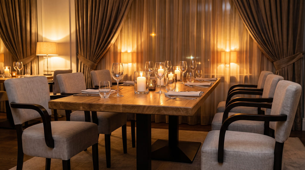 Restaurantstuhl Lucy AL – Einsatzbeispiel am Abend