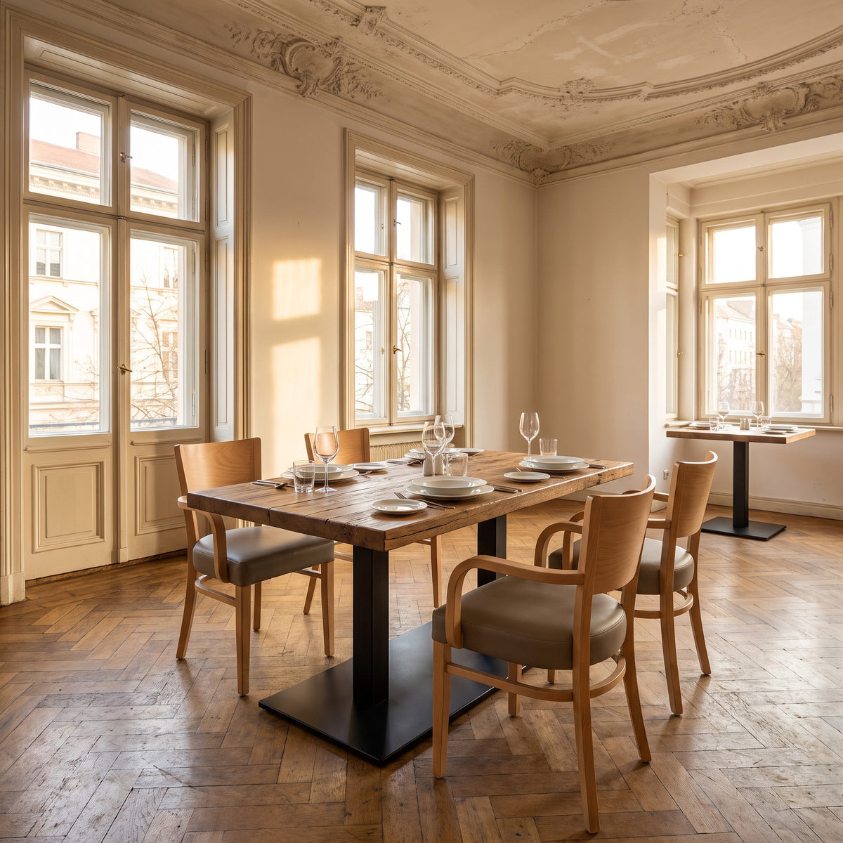 Restaurantstuhl Mandy AL – Einsatzbeispiel am Tag