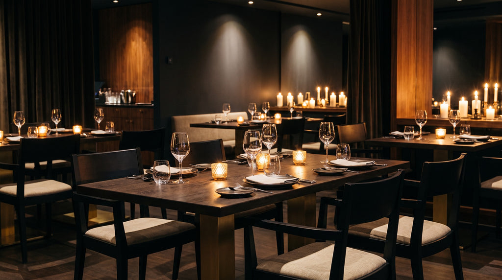Restaurantstuhl Mariella AL – Einsatzbeispiel am Abend