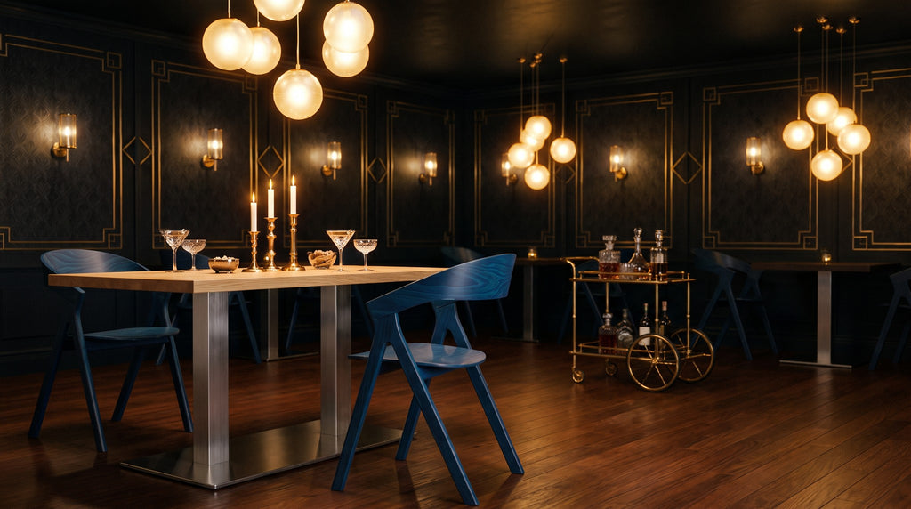 Designstuhl My – Einsatzbeispiel am Abend