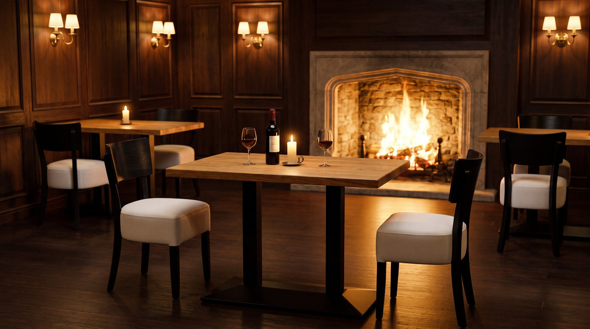 Restaurantstuhl Olivia – Einsatzbeispiel am Abend