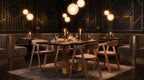 Designstuhl Simple – Einsatzbeispiel am Abend