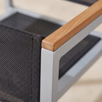 Terrassenstuhl Eris schwarz – Detailansicht Material