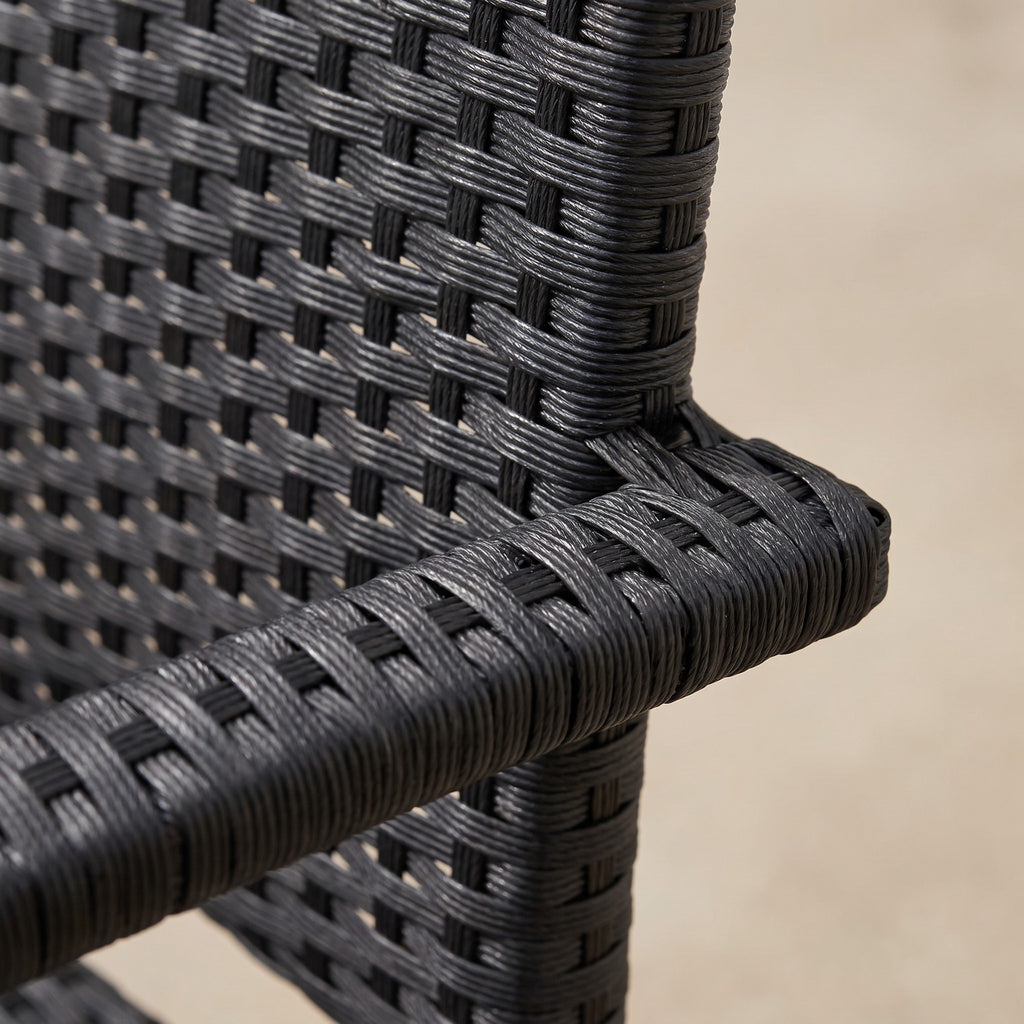 Terrassenstuhl Moon schwarz – Detailansicht Material