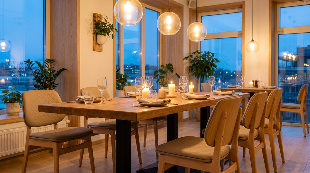 Restaurantstuhl Thea – Einsatzbeispiel am Abend