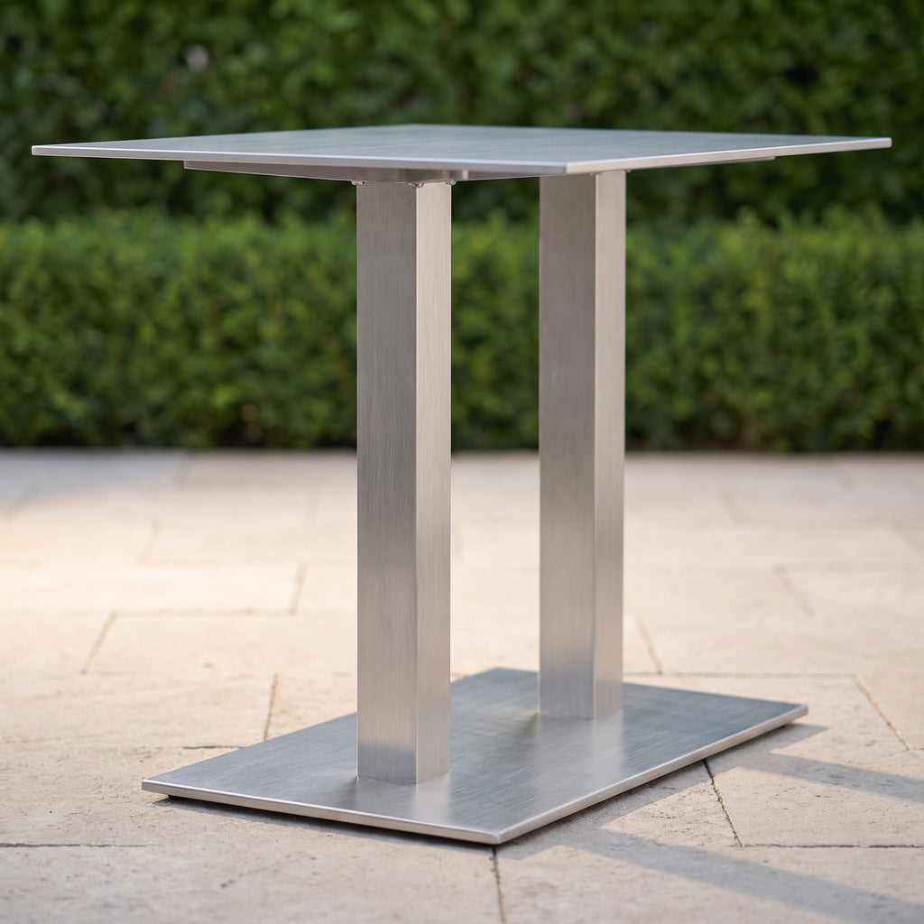 Tischgestell Borkum double brushed – Detailansicht Gestell