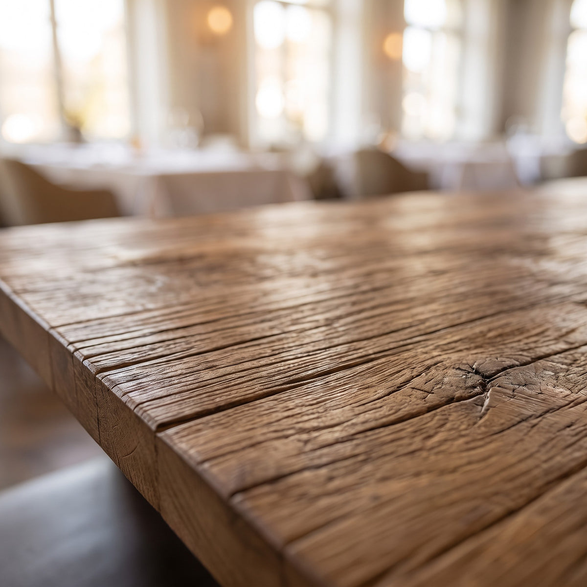Tischplatte Altholz – Detailansicht Material