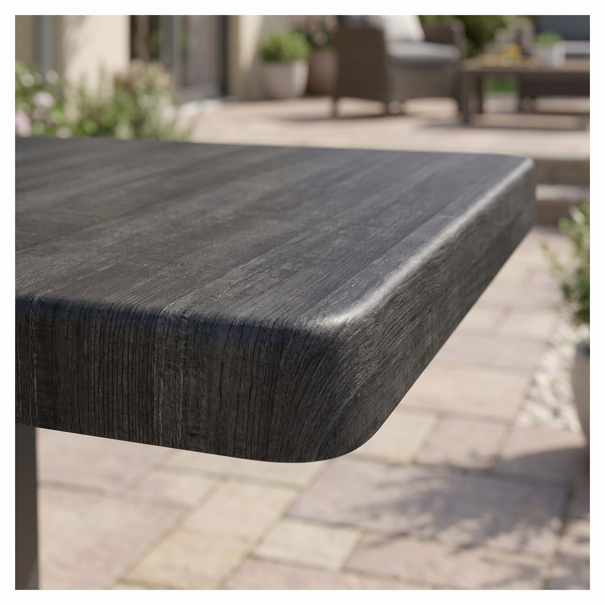 Werzalit Tischplatte 065 Palisade Gris – Detailansicht Material
